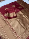 SF 270 By Shubh Maroon Designer Golden Zari Lichi Silk Sarees Wholesale Price In Surat